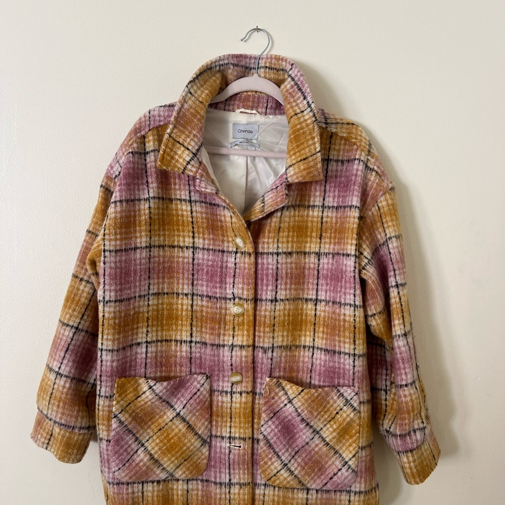Ghanda - Plaid Jacket - Pink and Yellow